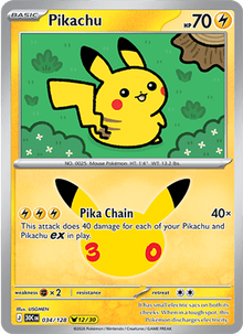 Pikachu 034/128 - 30th Celebration - Holofoil