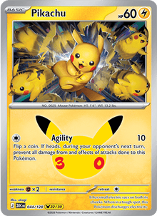 Pikachu 044/128 - 30th Celebration - Holofoil