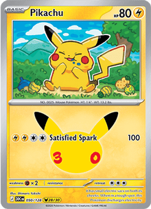 Pikachu 050/128 - 30th Celebration - Holofoil
