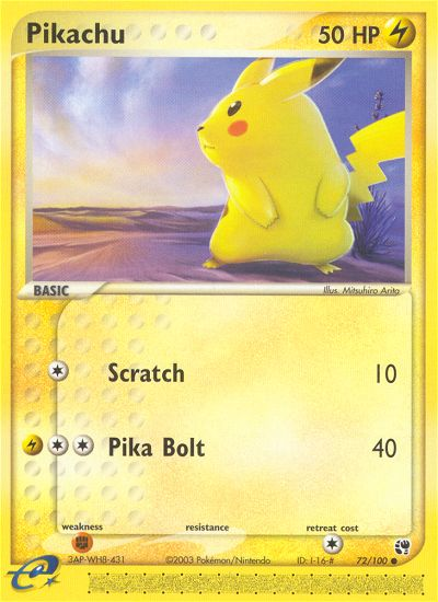 Pikachu 72/100 - EX Sandstorm - Normal