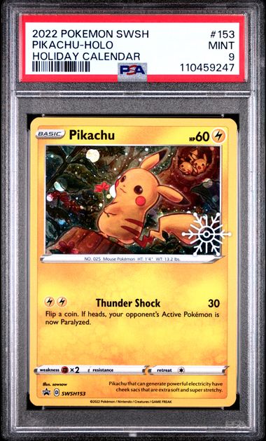 Pikachu (Holiday Calendar - PSA 9) SWSH153 - Sword & Shield Promo - Holofoil