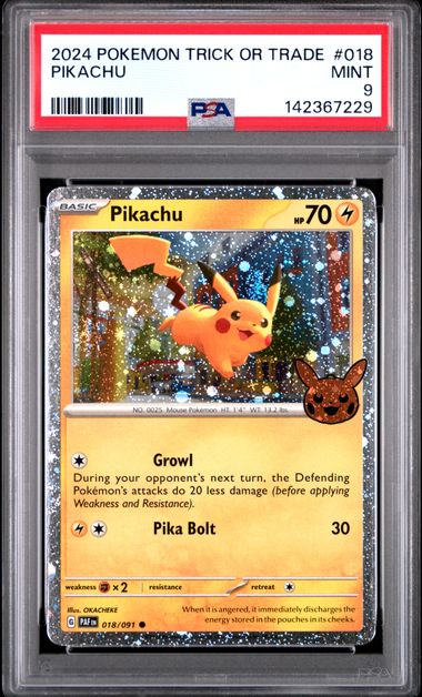 Pikachu (PSA 9) 018/091 - Trick or Trade 2024 - Holofoil