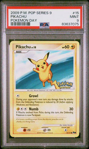Pikachu (PSA 9) 15/17 - POP Series 9 - Normal