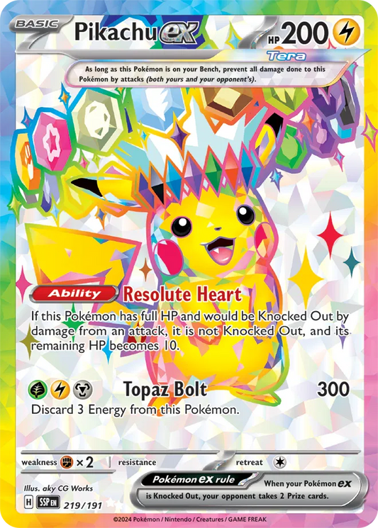 Pikachu ex 219/191 - Surging Sparks - Holofoil