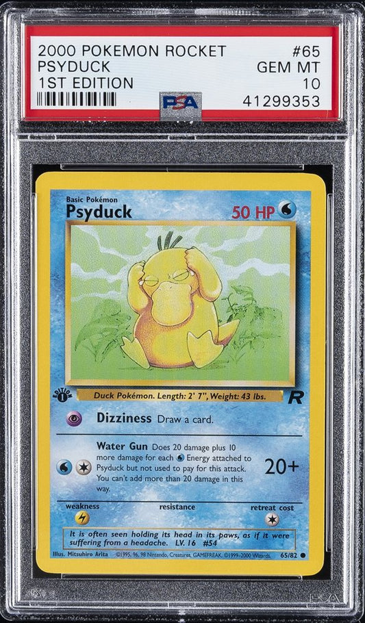 Psyduck (PSA 10) 65/82 - Team Rocket (1st Edition) - Normal