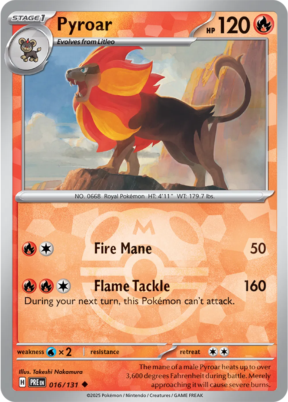 Pyroar 016/131 - Prismatic Evolutions - Master Ball Pattern