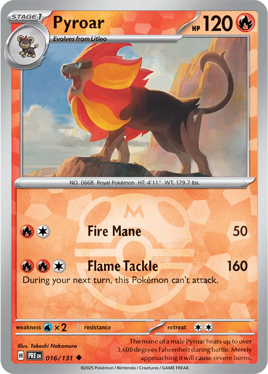 Pyroar 016/131 - Prismatic Evolutions - Master Ball Pattern