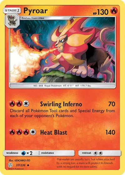 Pyroar 37/236 - Cosmic Eclipse - Reverse Holofoil