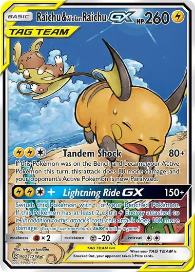 Raichu & Alolan Raichu GX 221/236 - Unified Minds - Holofoil