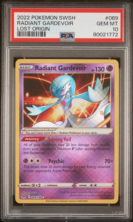 Radiant Gardevoir (PSA 10) 069/196 - Lost Origin - Holofoil