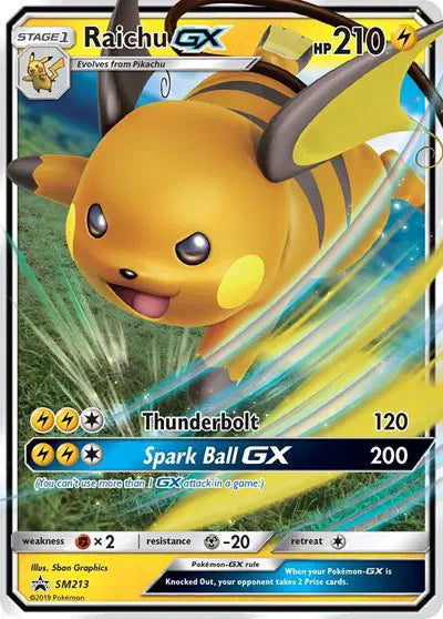 Raichu GX SM213 – Sun &amp; Moon Promo – Holofoil