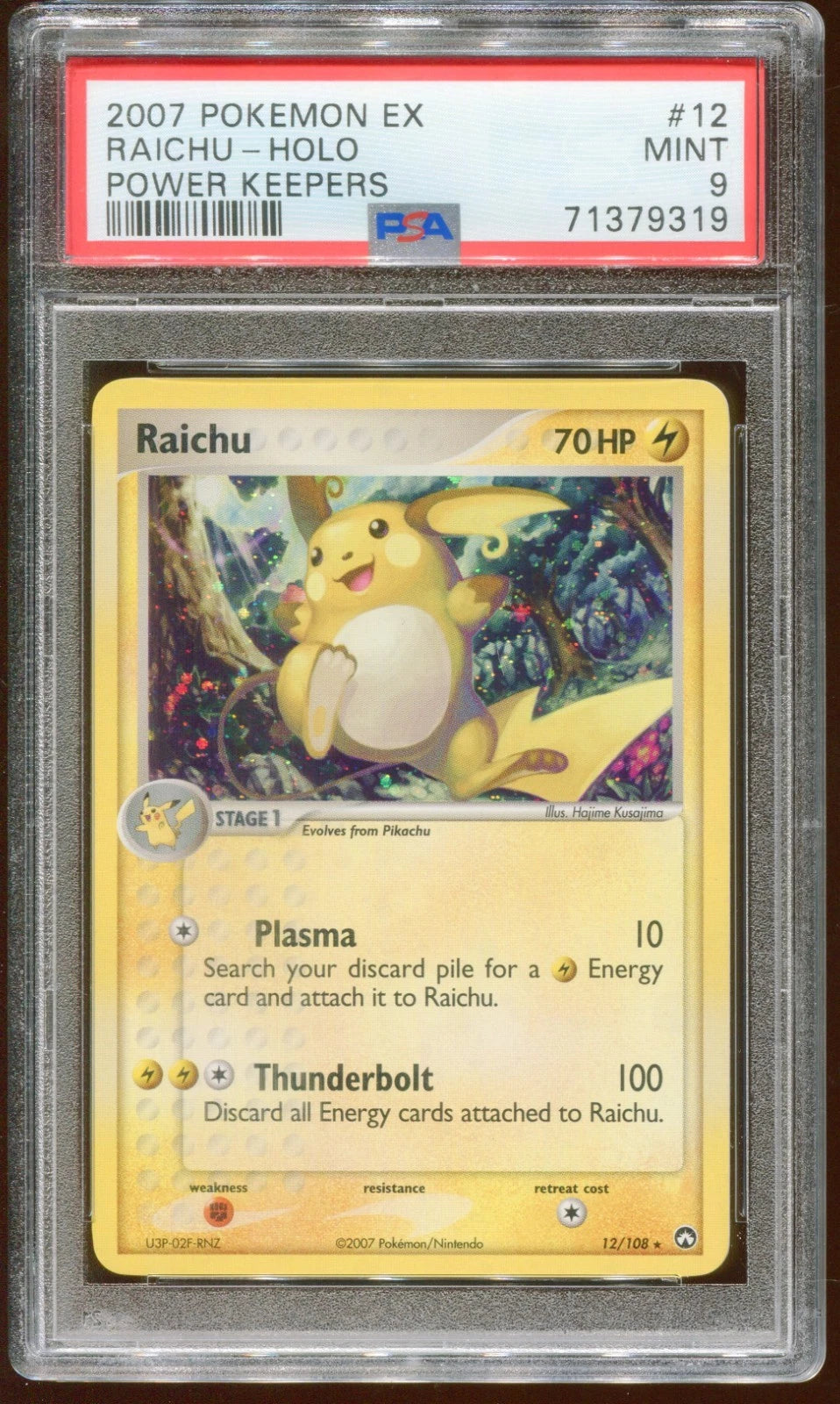 Raichu (PSA 9) 12/108 - EX Power Keepers - Holofoil