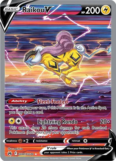 Raikou V GG41/GG70 - Crown Zenith: Galarian Gallery - Holofoil