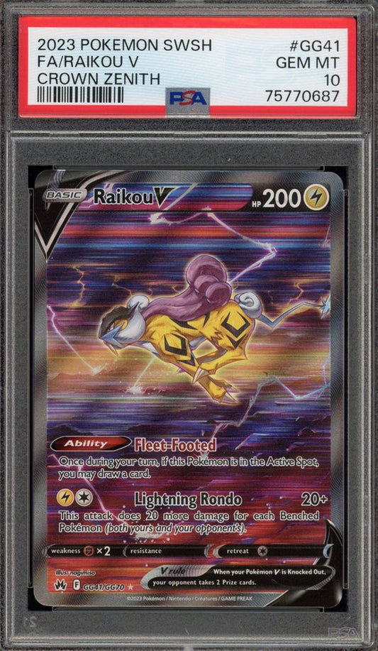 Raikou V (PSA 10) GG41/GG70 - Crown Zenith: Galarian Gallery - Holofoil