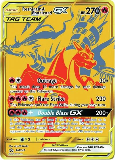 Reshiram & Charizard GX SM247 - Sun & Moon Promo - Holofoil