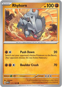 Rhyhorn 111/165 - Scarlet & Violet 151 - Reverse Holofoil