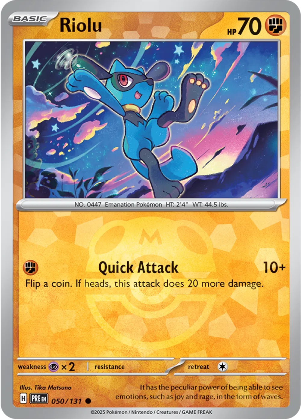 Riolu 050/131 - Prismatic Evolutions - Master Ball Pattern