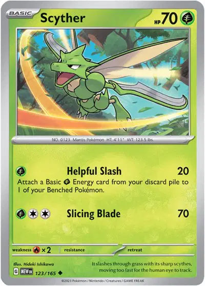 Scyther 123/165 - Scarlet & Violet 151 - Reverse Holofoil