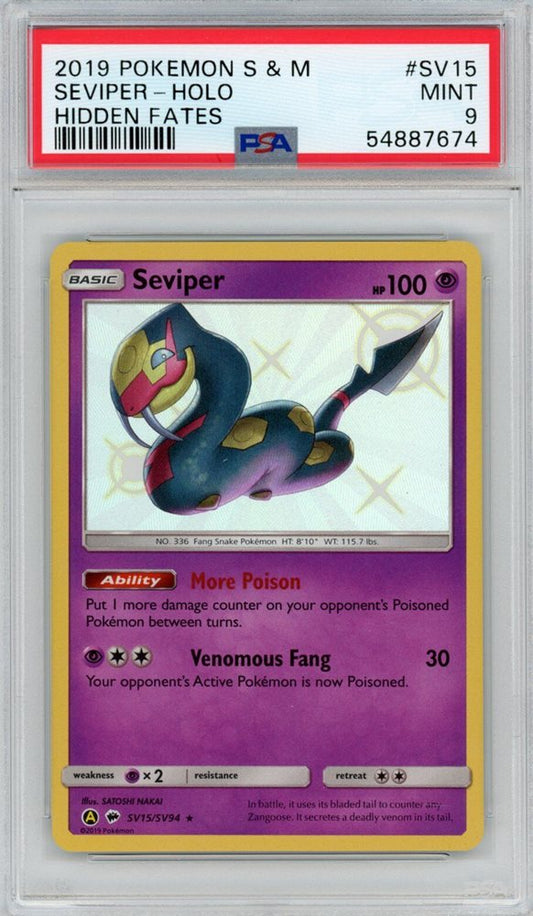 Seviper (PSA 9) SV15/SV94 – Hidden Fates – Holofoil