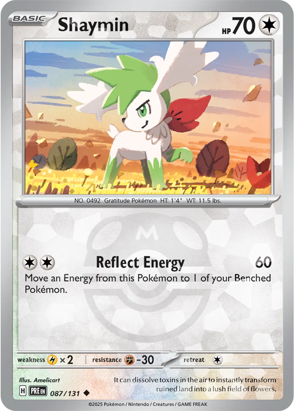 Shaymin 087/131 - Prismatic Evolutions - Master Ball Pattern