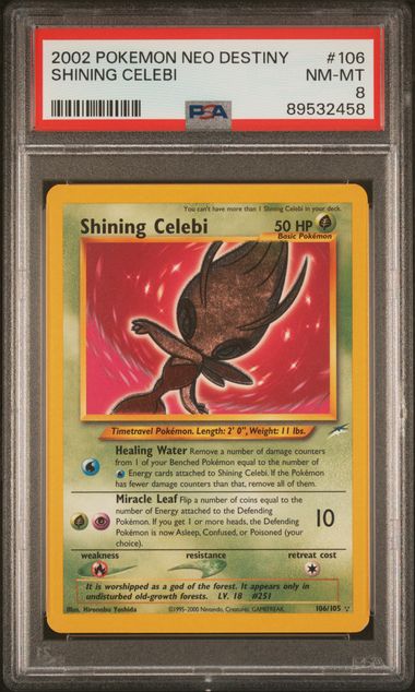 Shining Celebi (PSA 8) 106/105 - Neo Destiny (Unlimited) - Holofoil