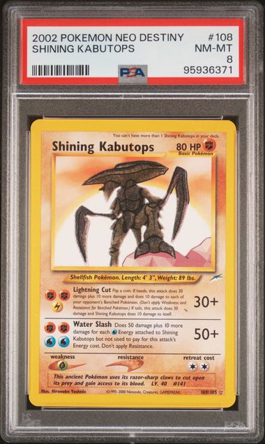 Shining Kabutops (PSA 8) 108/105 - Neo Destiny (Unlimited) - Holofoil