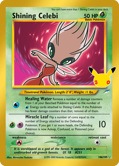 Shining Celebi 106/105 - 30th Celebration: Classic Collection - Holofoil