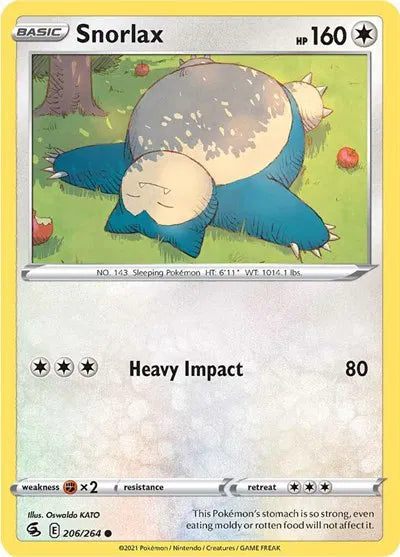 Snorlax 206/264 - Fusion Strike - Reverse Holofoil