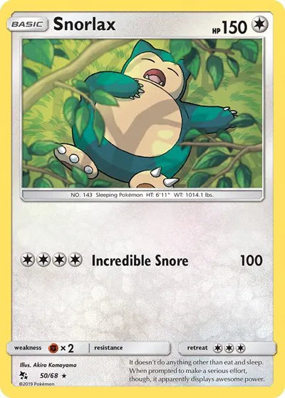 Snorlax 50/68 - Hidden Fates - Reverse Holofoil
