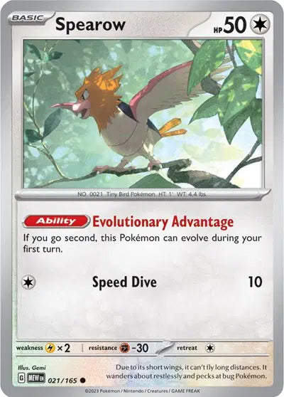 Spearow 021/165 - Scarlet & Violet 151 - Reverse Holofoil
