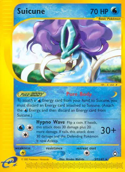 Suicune 37/147 - Aquapolis - Reverse Holofoil