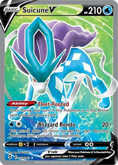 Suicune V 173/203 - Evolving Skies - Holofoil