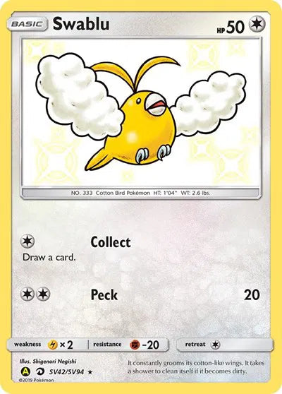 Swablu SV42/SV94  - Hidden Fates: Shiny Vault - Holofoil