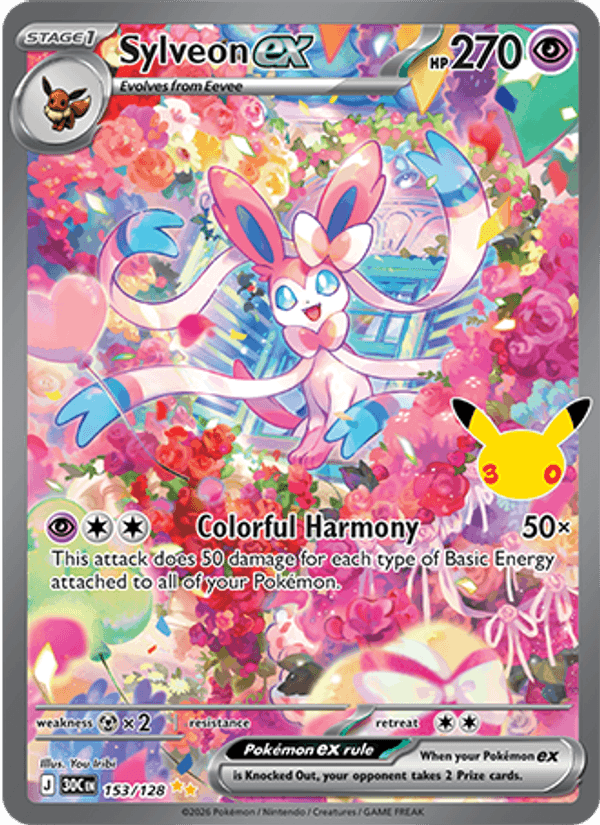 Sylveon ex 153/128 - 30th Celebration - Holofoil