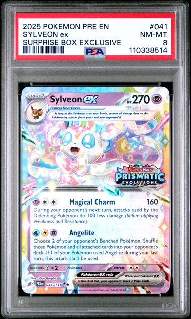 Sylveon ex (PSA 8) 41/131 – Scarlet & Violet Promo (Stamped) – Holofoil