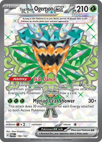 Teal Mask Ogerpon ex 190/167 - Twilight Masquerade - Holofoil