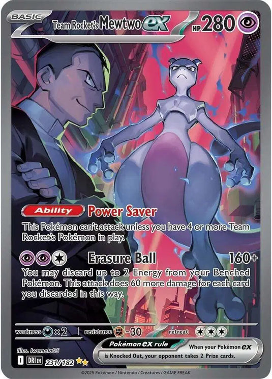 Team Rocket's Mewtwo ex 231/182 - Destined Rivals - Holofoil