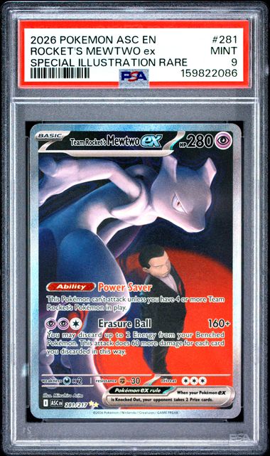 Team Rocket's Mewtwo ex (PSA 9) 281/217 - Ascended Heroes - Holofoil