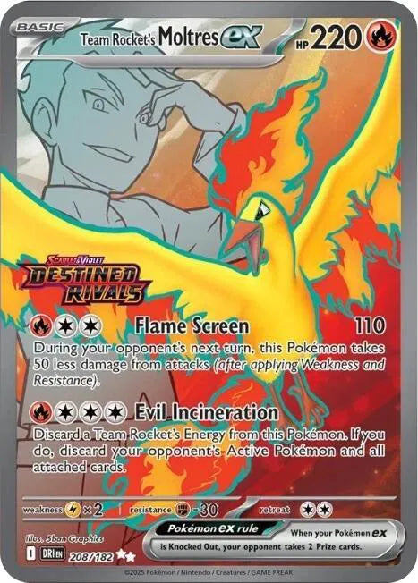Team Rocket's Moltres ex (Stamped) 208/182 - Destined Rivals - Holofoil