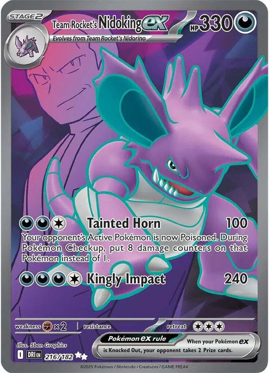 Team Rocket's Nidoking ex 216/182 - Destined Rivals - Holofoil