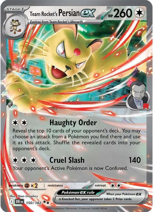 Team Rocket's Persian ex 150/182 - Destined Rivals - Holofoil