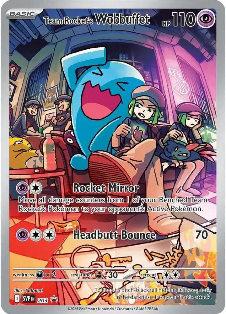 Team Rocket's Wobbuffet 203 - Scarlet & Violet Promo - Holofoil (sealed)