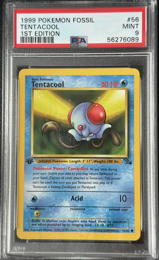 Tentacool 1st Edition (PSA 9) 56/62 - Fossil – Normal