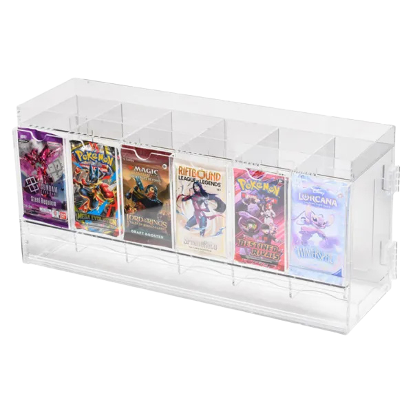 The Acrylic Box - 6- Slot Booster Pack Dispenser met booster
