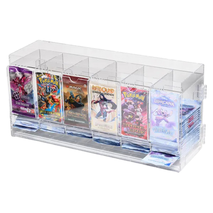 The Acrylic Box - 6- Slot Booster Pack Dispenser met meerdere boosters