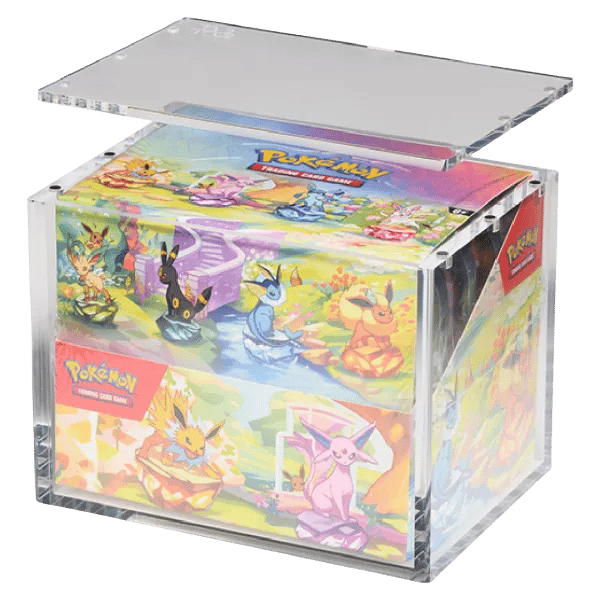 The Acrylic Box - 8 Mini Tin Display Case open met box