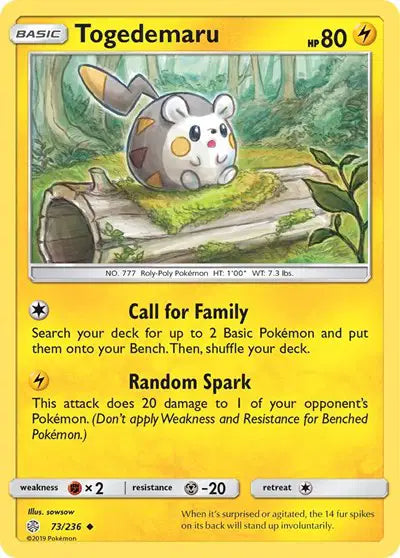 Togedemaru 73/236 - Cosmic Eclipse - Reverse Holofoil