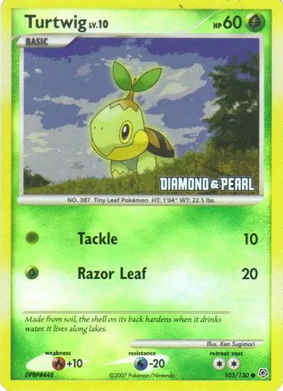 Turtwig Lv.10 (Burger King Promos) 103/130 - Diamond & Pearl - Reverse Holofoil