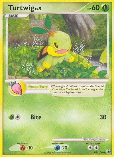 Turtwig Lv.9 78/100 - Majestic Dawn - Reverse Holofoil