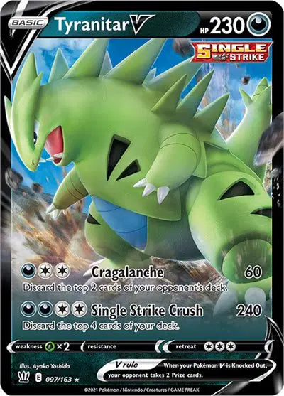 pokemon battle styles best cards 2021 Pokmon Full Art Single Strike Tyranitar V 154/163 VG O/C art depiction of Tyranitar that makes it a true standout piece Pokmon - Battle in style
